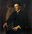 Blue Portrait of Nikola Tesla, the only painting for which Tesla posed.